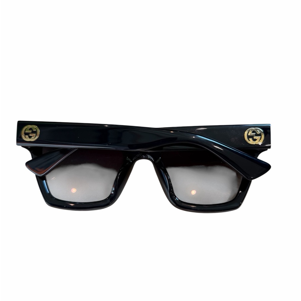 Gucci Black and‎ Gold Square Sunglasses - Picture 11 of 14